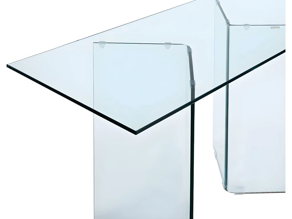 Bureau CLARISSA - Verre Trempé - Transparent 2 Bureau CLARISSA - Verre Trempé - Transparent – Image 2