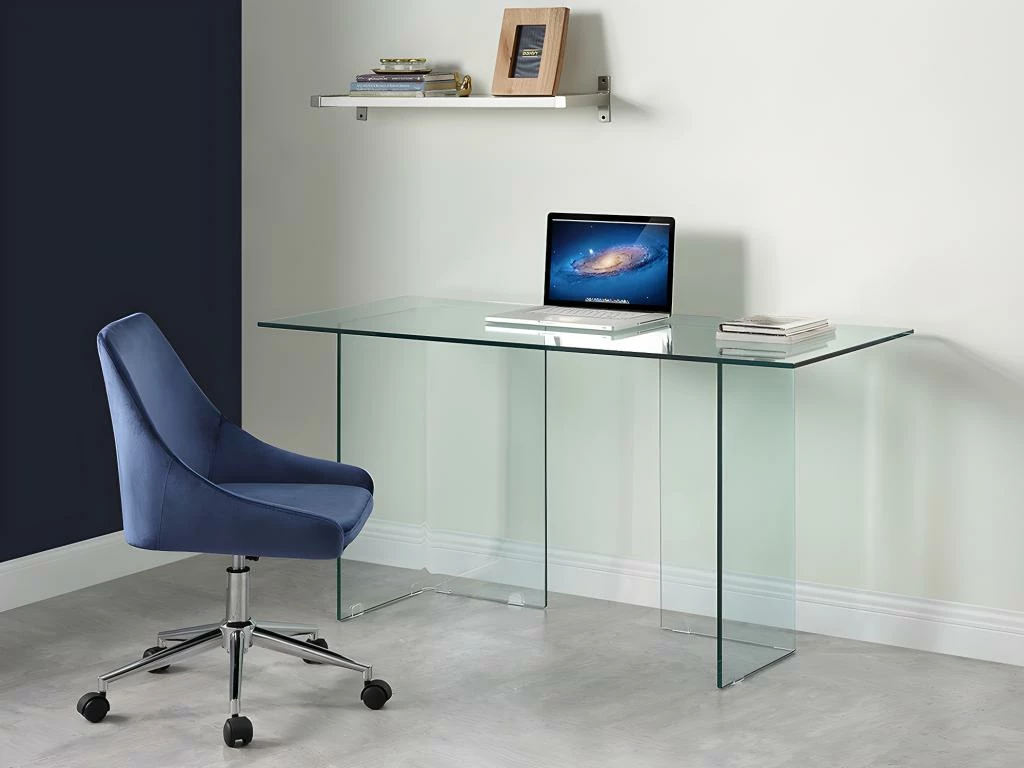 Bureau CLARISSA - Verre Trempé - Transparent 1 Bureau CLARISSA - Verre Trempé - Transparent
