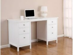 Bureau ALBANE - 4 Tiroirs - 1 Porte - Pin Blanc