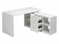 Bureau D'angle Avec Rangements ALDRIC III - Blanc -mobilier de bureau Shop bureau 227589