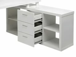 Bureau D'angle Avec Rangements ALDRIC III - Blanc -mobilier de bureau Shop bureau 227591