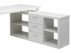 Bureau D'angle Avec Rangements ALDRIC III - Blanc -mobilier de bureau Shop bureau 227603