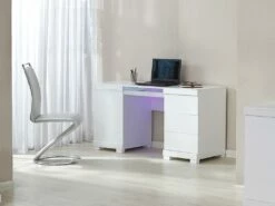 Bureau PLUTON - MDF Laqué Blanc - LEDs - 1 Porte & 3 Tiroirs 27 Bureau PLUTON - MDF Laqué Blanc - LEDs - 1 Porte & 3 Tiroirs -mobilier de bureau Shop bureau 241859