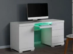 Bureau PLUTON - MDF Laqué Blanc - LEDs - 1 Porte & 3 Tiroirs 25 Bureau PLUTON - MDF Laqué Blanc - LEDs - 1 Porte & 3 Tiroirs -mobilier de bureau Shop bureau 242189