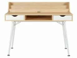 Bureau LARCOS Avec Rangements - MDF - Chêne & Blanc -mobilier de bureau Shop bureau 268935