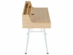 Bureau LARCOS Avec Rangements - MDF - Chêne & Blanc -mobilier de bureau Shop bureau 268941