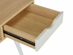 Bureau LARCOS Avec Rangements - MDF - Chêne & Blanc -mobilier de bureau Shop bureau 268947