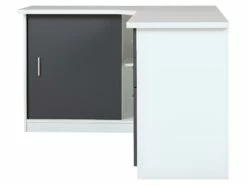 Bureau D'angle NORWY - 2 Portes & 2 Tiroirs - Blanc & Gris 21 Bureau D'angle NORWY - 2 Portes & 2 Tiroirs - Blanc & Gris -mobilier de bureau Shop bureau 269961