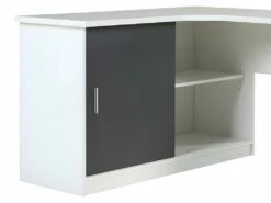 Bureau D'angle NORWY - 2 Portes & 2 Tiroirs - Blanc & Gris 20 Bureau D'angle NORWY - 2 Portes & 2 Tiroirs - Blanc & Gris -mobilier de bureau Shop bureau 269963