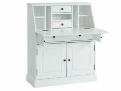 Secrétaire En Pin Et MDF - Coloris : Blanc - CLEORE -mobilier de bureau Shop bureau 292465