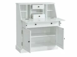 Secrétaire En Pin Et MDF - Coloris : Blanc - CLEORE -mobilier de bureau Shop bureau 292467