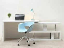 Bureau Extensible NICEPHORE II - MDF Laqué - Blanc - Plateau Pivotant 360° 11 Bureau Extensible NICEPHORE II - MDF Laqué - Blanc - Plateau Pivotant 360° -mobilier de bureau Shop bureau 297717