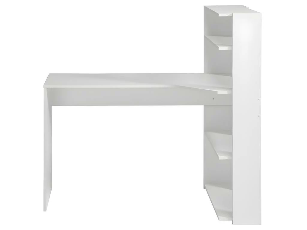 Bureau D'angle DELFINO - 4 étagères - Blanc 6 Bureau D'angle DELFINO - 4 étagères - Blanc – Image 6