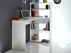 Bureau D'angle DELFINO - 4 étagères - Blanc 10 Bureau D'angle DELFINO - 4 étagères - Blanc -mobilier de bureau Shop bureau 334591