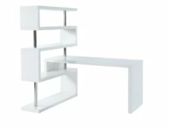 Bureau Extensible NICEPHORE Avec étagères - MDF Laqué Blanc 10 Bureau Extensible NICEPHORE Avec étagères - MDF Laqué Blanc -mobilier de bureau Shop bureau 340171