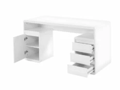 Bureau Avec Rangements SERGUEI - MDF Laqué Blanc -mobilier de bureau Shop bureau 343241