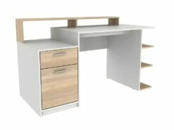 Bureau Avec Rangements ZACHARIE - Blanc Et Chêne 18 Bureau Avec Rangements ZACHARIE - Blanc Et Chêne -mobilier de bureau Shop bureau 369193