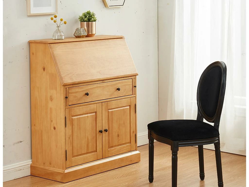 Secrétaire En Pin Et MDF - Coloris : Naturel Clair - CLEORE 2 Secrétaire En Pin Et MDF - Coloris : Naturel Clair - CLEORE – Image 2