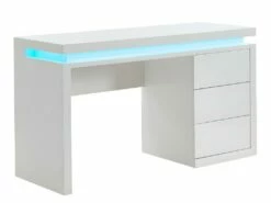 Bureau EMERSON - 3 Tiroirs - MDF Laqué Blanc - LEDs -mobilier de bureau Shop bureau 380469