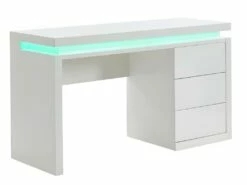 Bureau EMERSON - 3 Tiroirs - MDF Laqué Blanc - LEDs -mobilier de bureau Shop bureau 380471