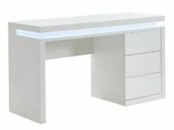 Bureau EMERSON - 3 Tiroirs - MDF Laqué Blanc - LEDs -mobilier de bureau Shop bureau 380473