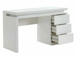 Bureau EMERSON - 3 Tiroirs - MDF Laqué Blanc - LEDs -mobilier de bureau Shop bureau 380475