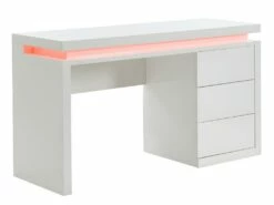 Bureau EMERSON - 3 Tiroirs - MDF Laqué Blanc - LEDs -mobilier de bureau Shop bureau 380485
