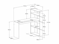 Bureau D'angle DELFINO - 4 étagères - Blanc 13 Bureau D'angle DELFINO - 4 étagères - Blanc -mobilier de bureau Shop bureau 381117
