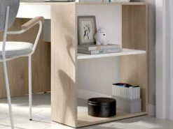 Bureau Avec Rangements INES - Coloris : Chêne Et Blanc -mobilier de bureau Shop bureau 384993