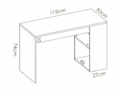 Bureau Avec Rangements INES - Coloris : Chêne Et Blanc -mobilier de bureau Shop bureau 384995