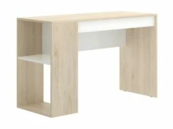 Bureau Avec Rangements INES - Coloris : Chêne Et Blanc -mobilier de bureau Shop bureau 385005