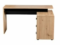 Bureau D'angle DEVEN Avec Rangements - 3 Tiroirs - Coloris : Chêne Et Noir -mobilier de bureau Shop bureau 389843