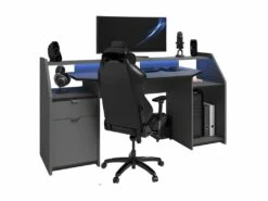 Bureau Gamer MOBA - Avec Rangements - LEDs - Gris -mobilier de bureau Shop bureau 392505
