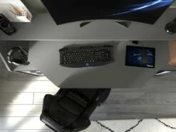 Bureau Gamer MOBA - Avec Rangements - LEDs - Gris -mobilier de bureau Shop bureau 392511