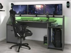 Bureau Gamer MOBA - Avec Rangements - LEDs - Gris -mobilier de bureau Shop bureau 392513