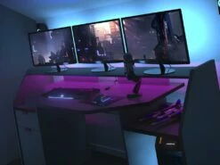 Bureau Gamer MOBA - Avec Rangements - LEDs - Gris -mobilier de bureau Shop bureau 392521