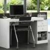 Bureau Extensible 2 Tiroirs Et 1 Niche - Coloris : Blanc - EVAN