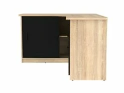 Bureau D'angle NORWY - 2 Portes & 2 Tiroirs - Chêne Et Noir 9 Bureau D'angle NORWY - 2 Portes & 2 Tiroirs - Chêne Et Noir -mobilier de bureau Shop bureau 400063