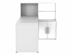Bureau D'angle LEON Avec Rangements Et étagères - Blanc -mobilier de bureau Shop bureau 419675