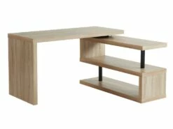 Bureau Extensible NICEPHORE II - MDF - Coloris : Chêne - Plateau Pivotant 360° -mobilier de bureau Shop bureau 430909