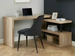 Bureau Extensible NICEPHORE II - MDF - Coloris : Chêne - Plateau Pivotant 360° -mobilier de bureau Shop bureau 430921