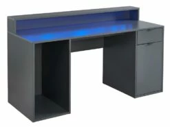 Bureau Gamer RYDER - Avec Rangements Et LEDs - MDF - Gris -mobilier de bureau Shop bureau 432117
