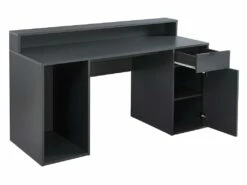 Bureau Gamer RYDER - Avec Rangements Et LEDs - MDF - Gris -mobilier de bureau Shop bureau 432125