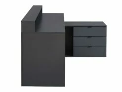 Bureau D'angle Gamer NEHA - Avec Rangements Et LEDs - MDF - Gris -mobilier de bureau Shop bureau 432139