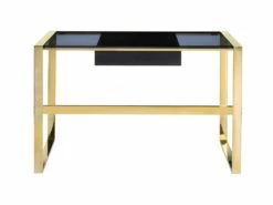 Bureau Avec 1 Tiroir - Verre Trempé Et Acier - Noir Et Doré - SALI De Pascal Morabito 10 Bureau Avec 1 Tiroir - Verre Trempé Et Acier - Noir Et Doré - SALI De Pascal Morabito -mobilier de bureau Shop bureau 437407