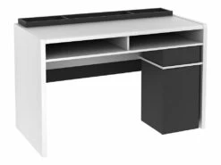 Bureau ASERRI Avec Rangements - Blanc Et Anthracite -mobilier de bureau Shop bureau 439303