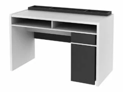Bureau ASERRI Avec Rangements - Blanc Et Anthracite -mobilier de bureau Shop bureau 439307