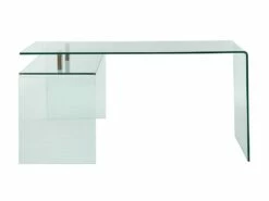Bureau D'angle ELSTRON - Verre Courbé - Transparent -mobilier de bureau Shop bureau 444503