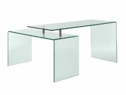 Bureau D'angle ELSTRON - Verre Courbé - Transparent -mobilier de bureau Shop bureau 444505