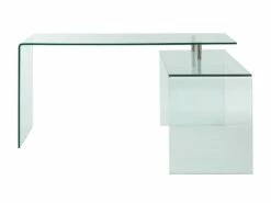 Bureau D'angle ELSTRON - Verre Courbé - Transparent -mobilier de bureau Shop bureau 444507